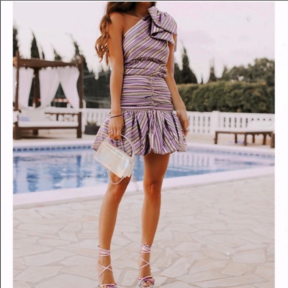 Zara Bloggers Favorite Striped Metallic Mini Skirt